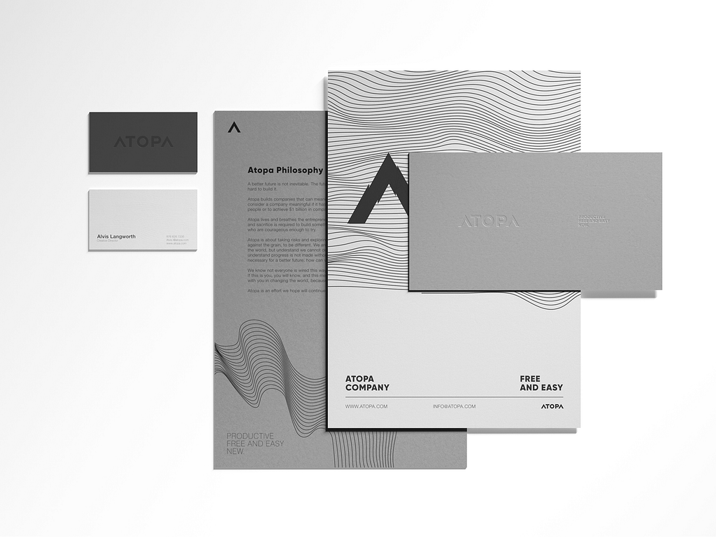 Atopa brand identity artwork
