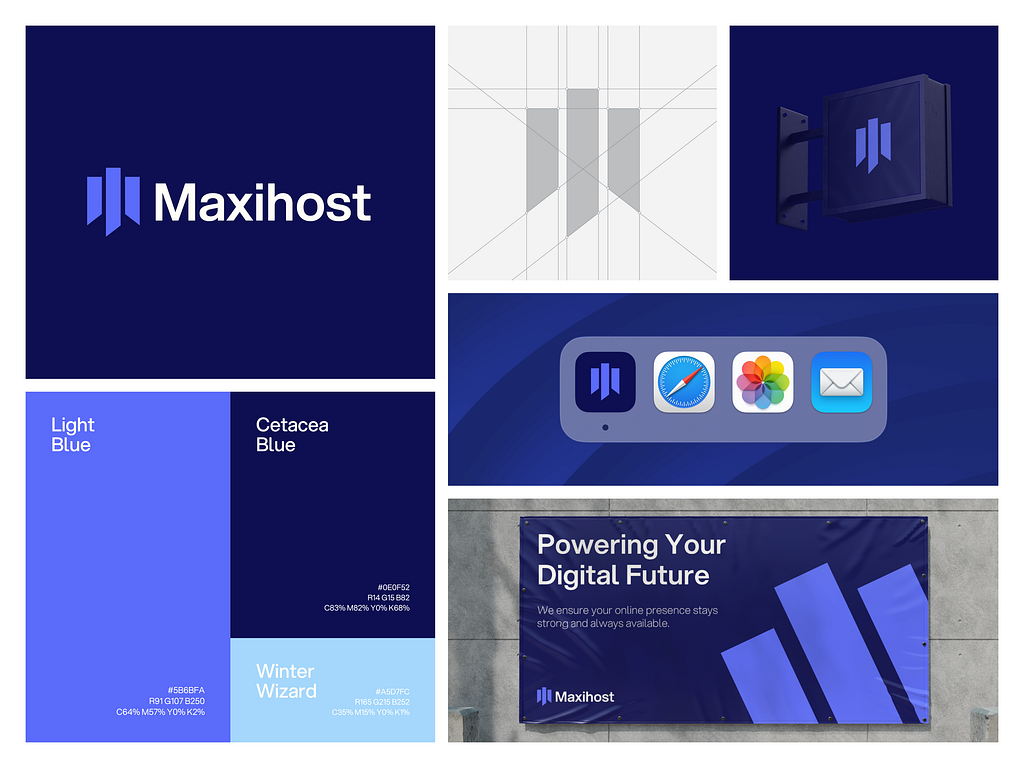 Maxihost brand identity artwork