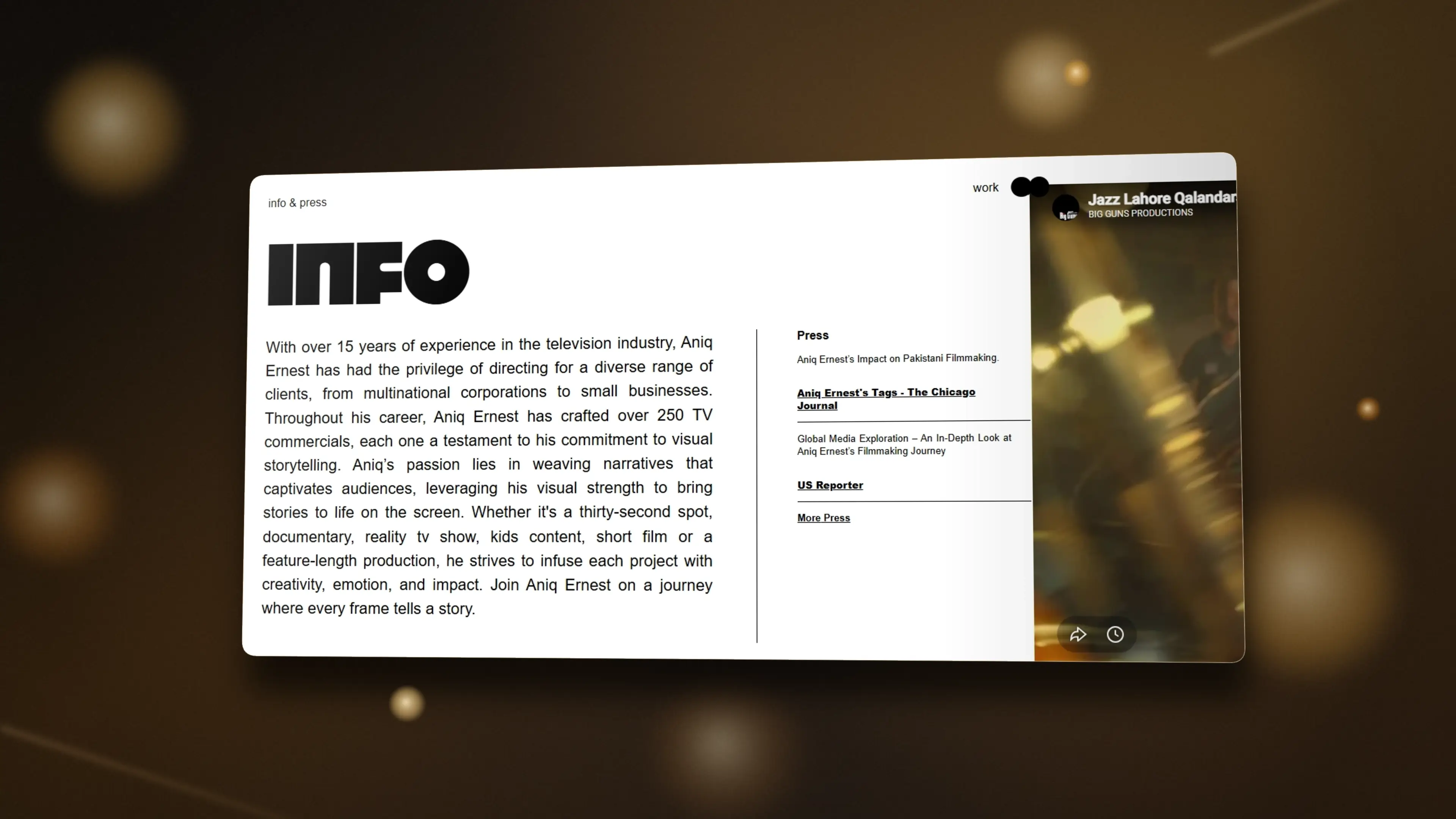 Aniq Ernest — Aniq Ernest portfolio information