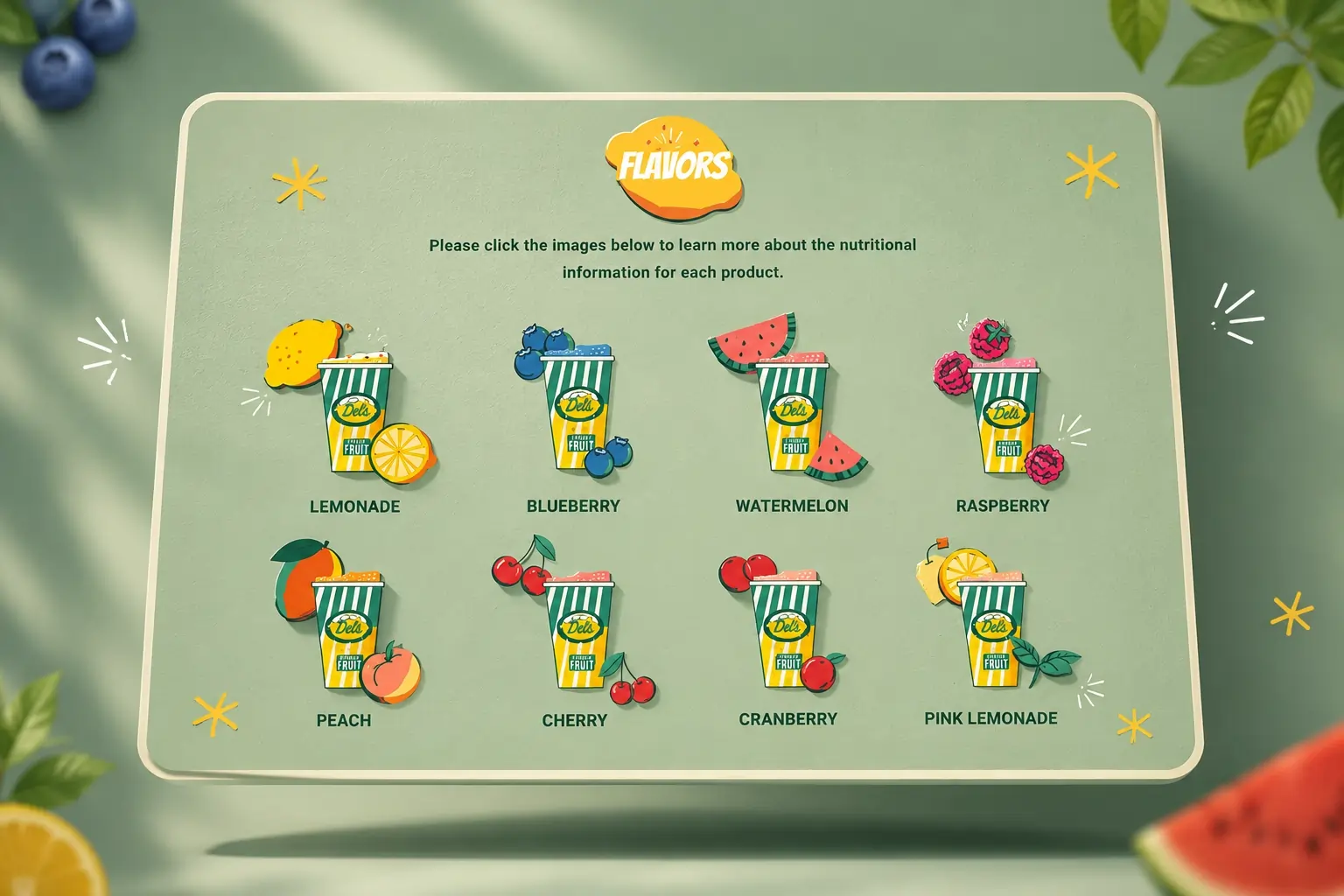 Del's Lemonade — Dels flavor range