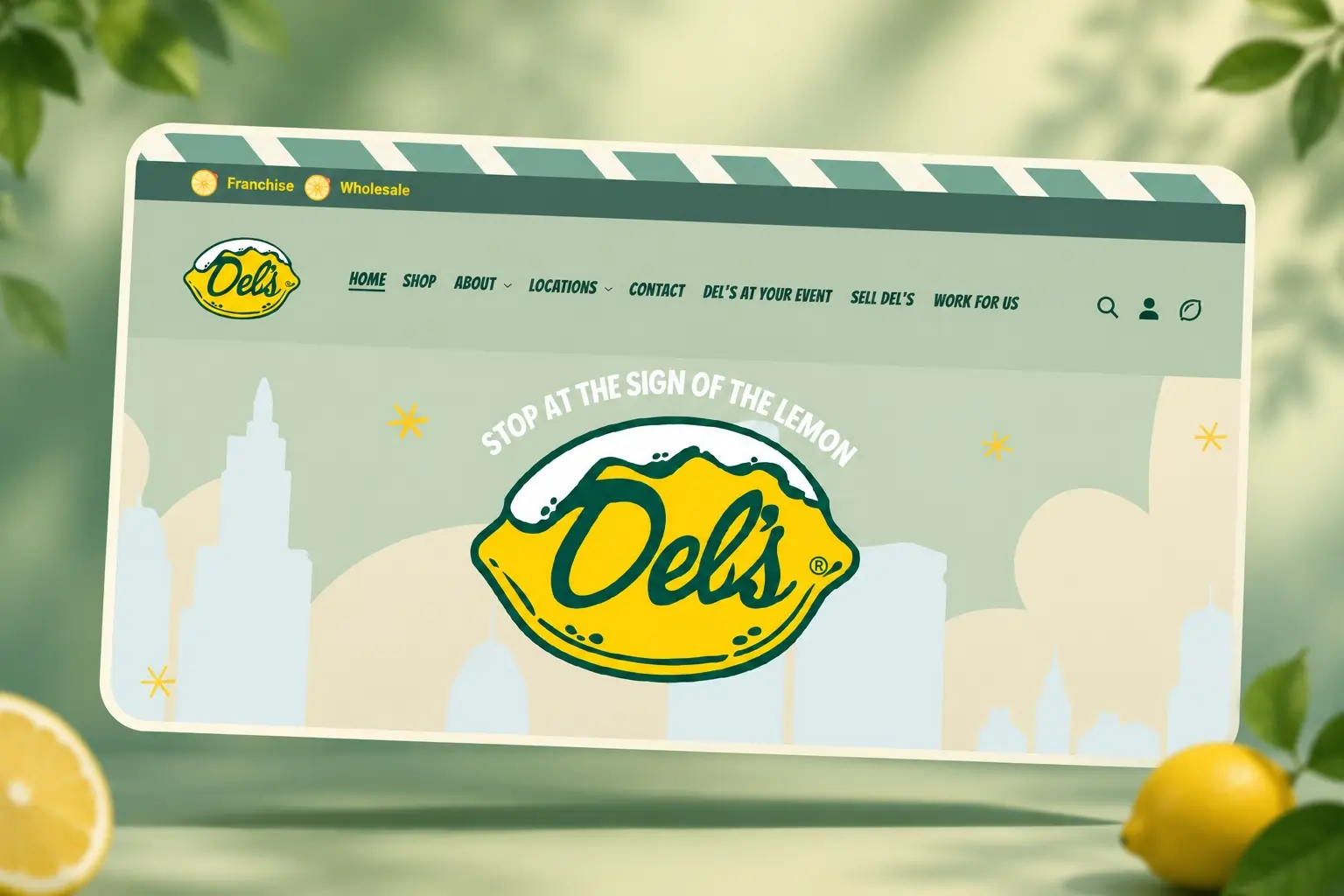 Del's Lemonade featured website design