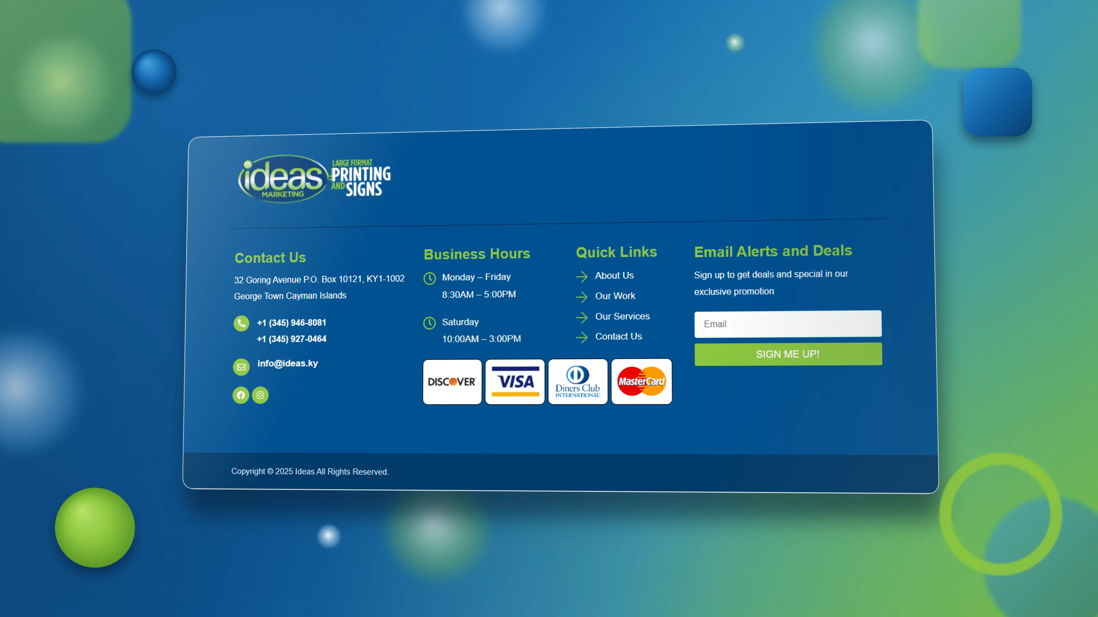 Ideas Marketing — Ideas Marketing website footer