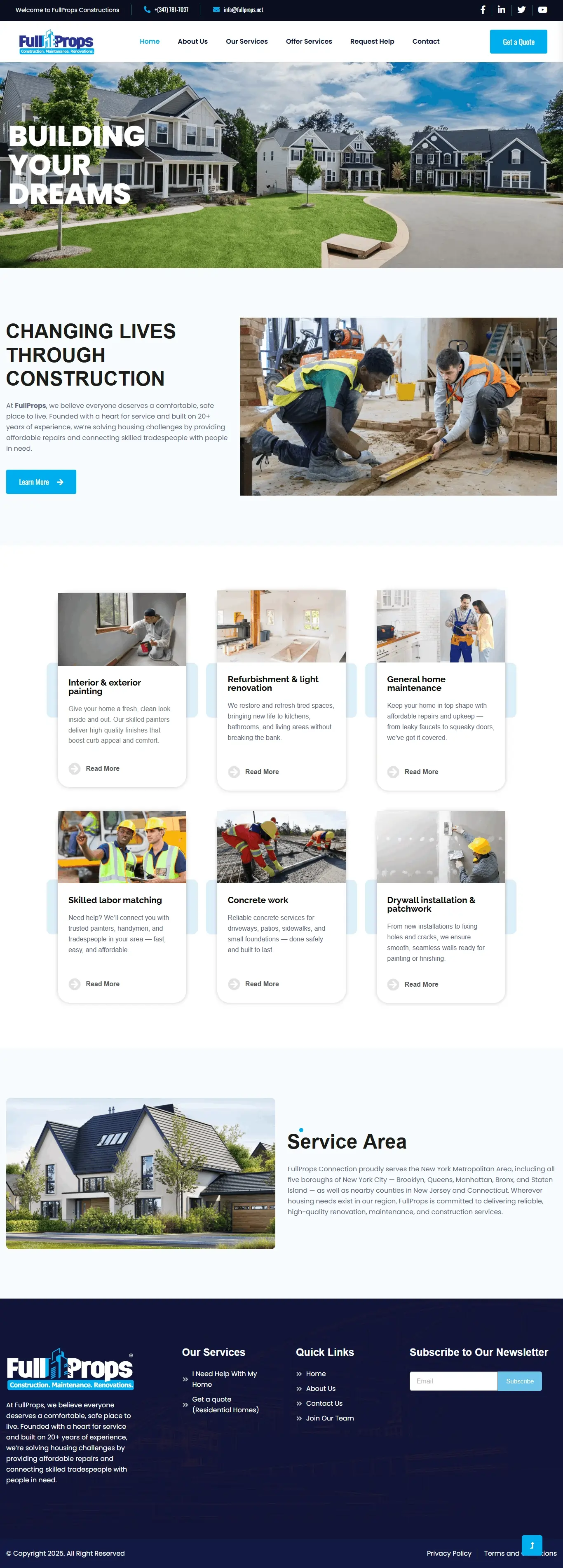 Fullprops website project screenshot