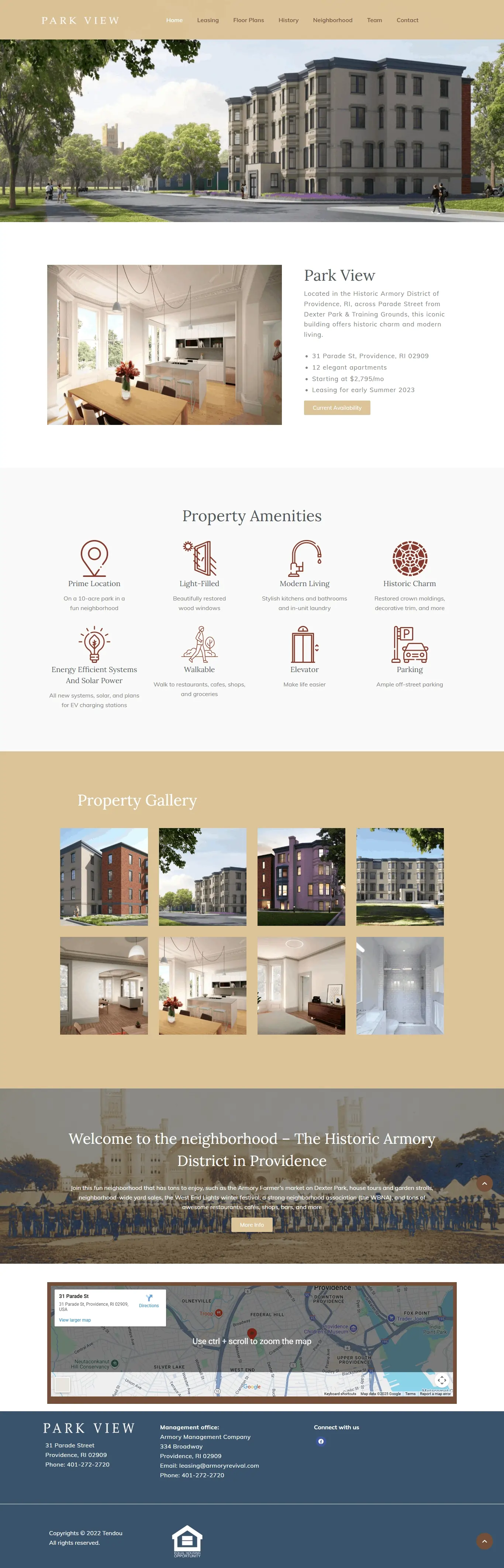 ParkView website project screenshot
