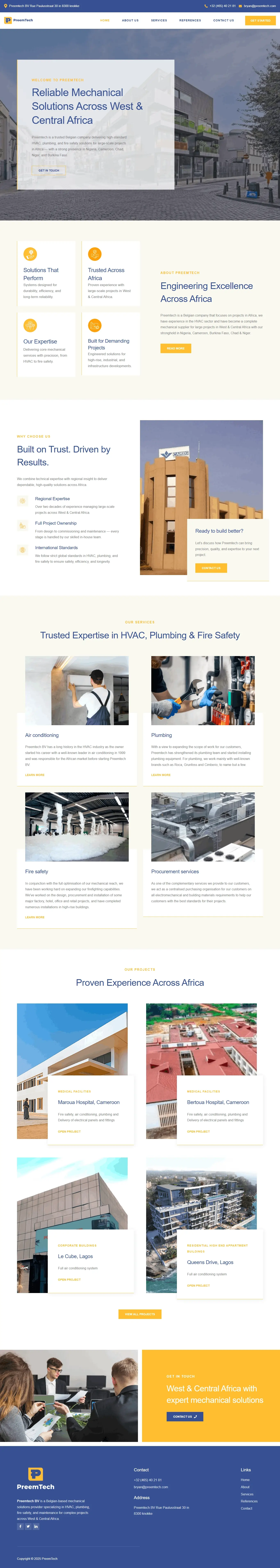 Preemtech website project screenshot